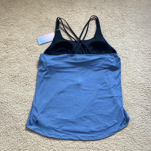 CRZ YOGA  WOMENS SPORTS SOFT BUILD- IN BRA. STRAPPY BACK TANK TOP. - Picture 4 of 15